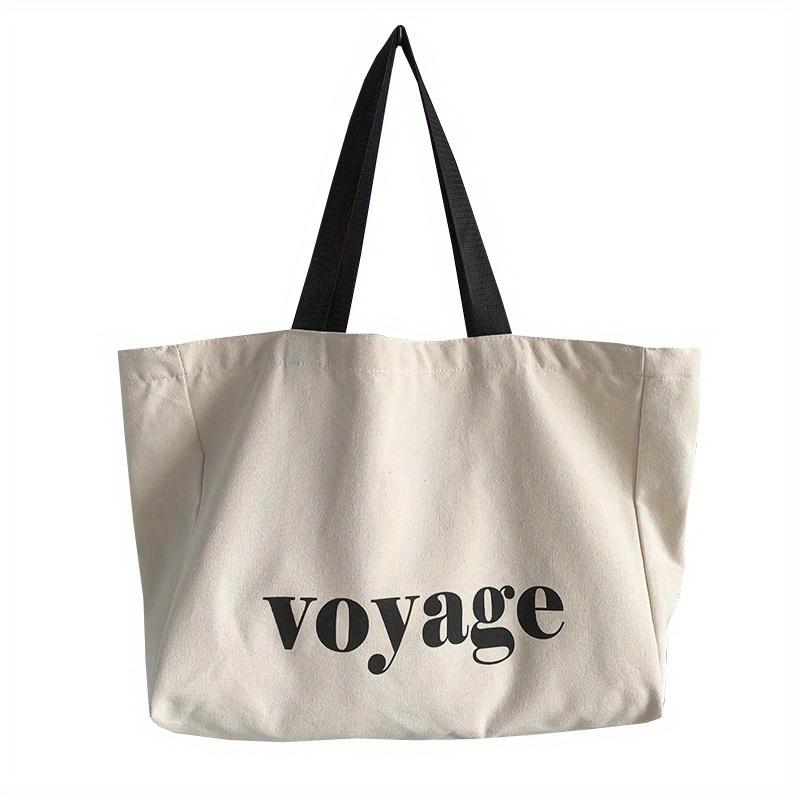 Large Capacity Voyage Letter Canvas Tote Bag, Casual Shoulder Handbag For Women, Versatile Travel & Shopping Bag, Durable
Large Capacity Voyage Letter Canvas Tote Bag, Casual Shoulder Handbag For Women, Versatile Travel & Shopping Bag, Durable