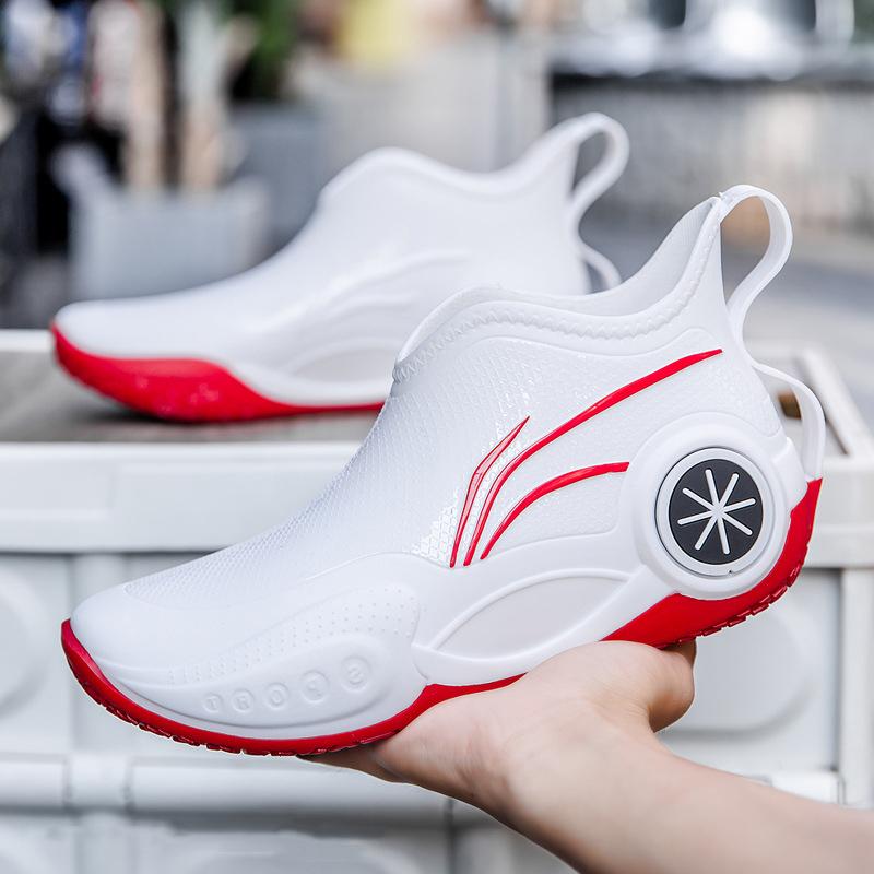 Мужские уличные короткие резиновые сапоги для рыбалки, модные нескользящие водонепроницаемые резиновые сапоги для работы на кухне, резиновые сапоги для мойки автомобиля 44