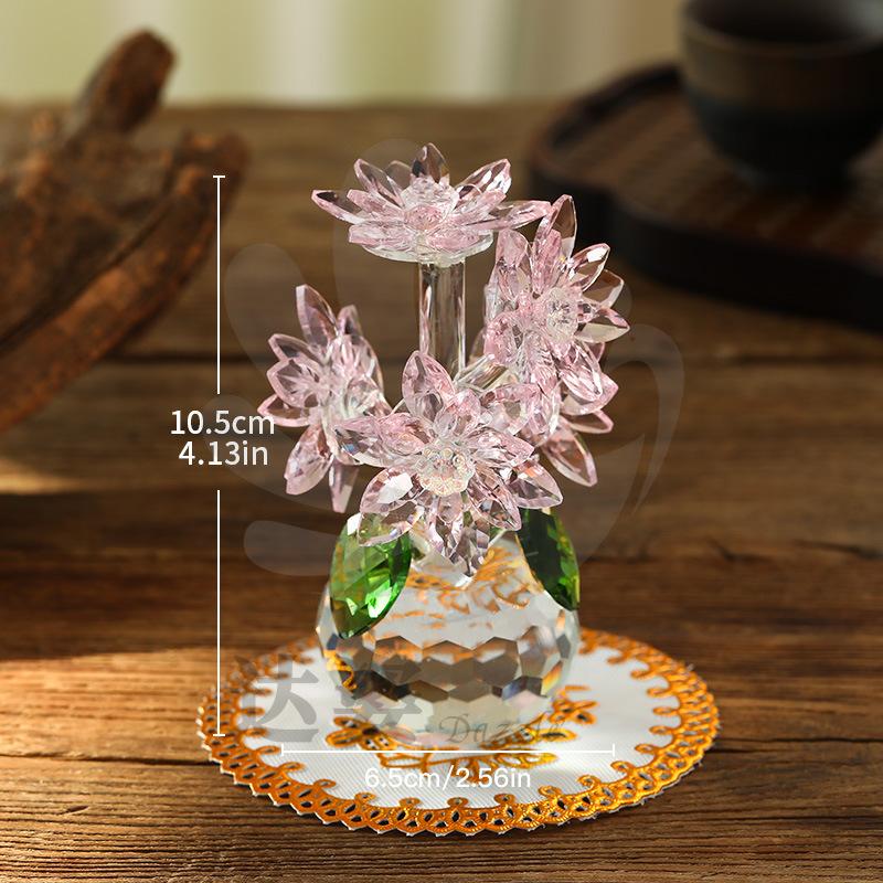 Crystal glass handicrafts simulation 5 small lotus ornaments for friends, gifts and gifts
Crystal glass handicrafts simulation 5 small lotus ornaments for friends, gifts and gifts