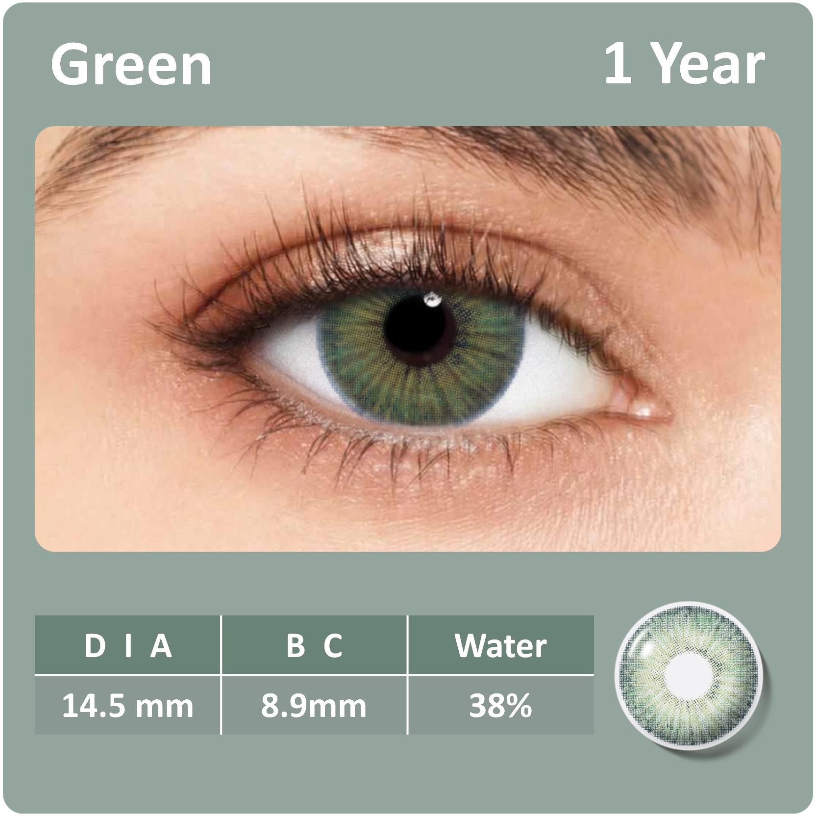 Color Contact Lenses 1 Pair for European Blend Effect Green and Purple and Gray Eyes 14.5mm Yearly Use Soft Lens
Color Contact Lenses 1 Pair for European Blend Effect Green and Purple and Gray Eyes 14.5mm Yearly Use Soft Lens