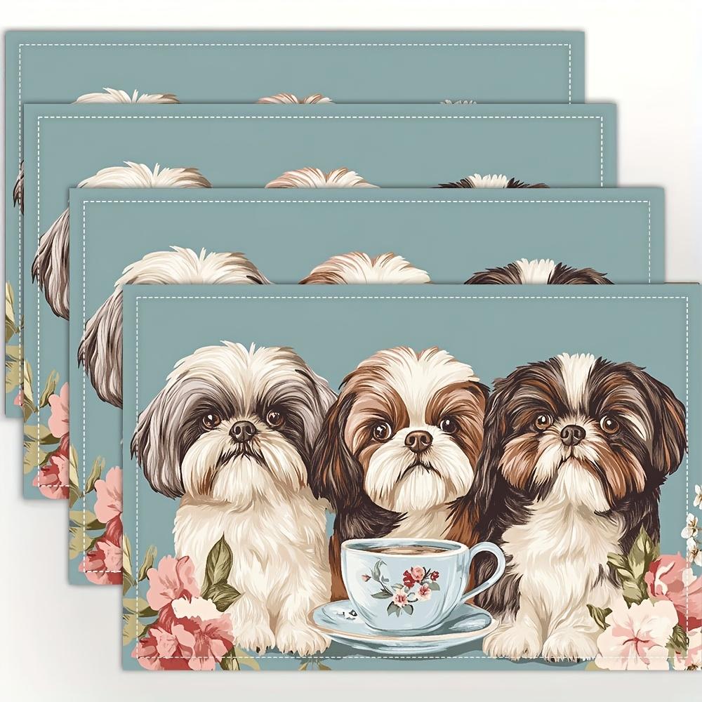 Cute Shih Tzu Dogs With Tea Cup Floral Placemat Linen Non Slip Table Mat For Home Kitchen Dining Decor Gift For Dog Lovers 4Pcs-30X45cm(12X18in
Cute Shih Tzu Dogs With Tea Cup Floral Placemat Linen Non Slip Table Mat For Home Kitchen Dining Decor Gift For Dog Lovers 4Pcs-30X45cm(12X18in
