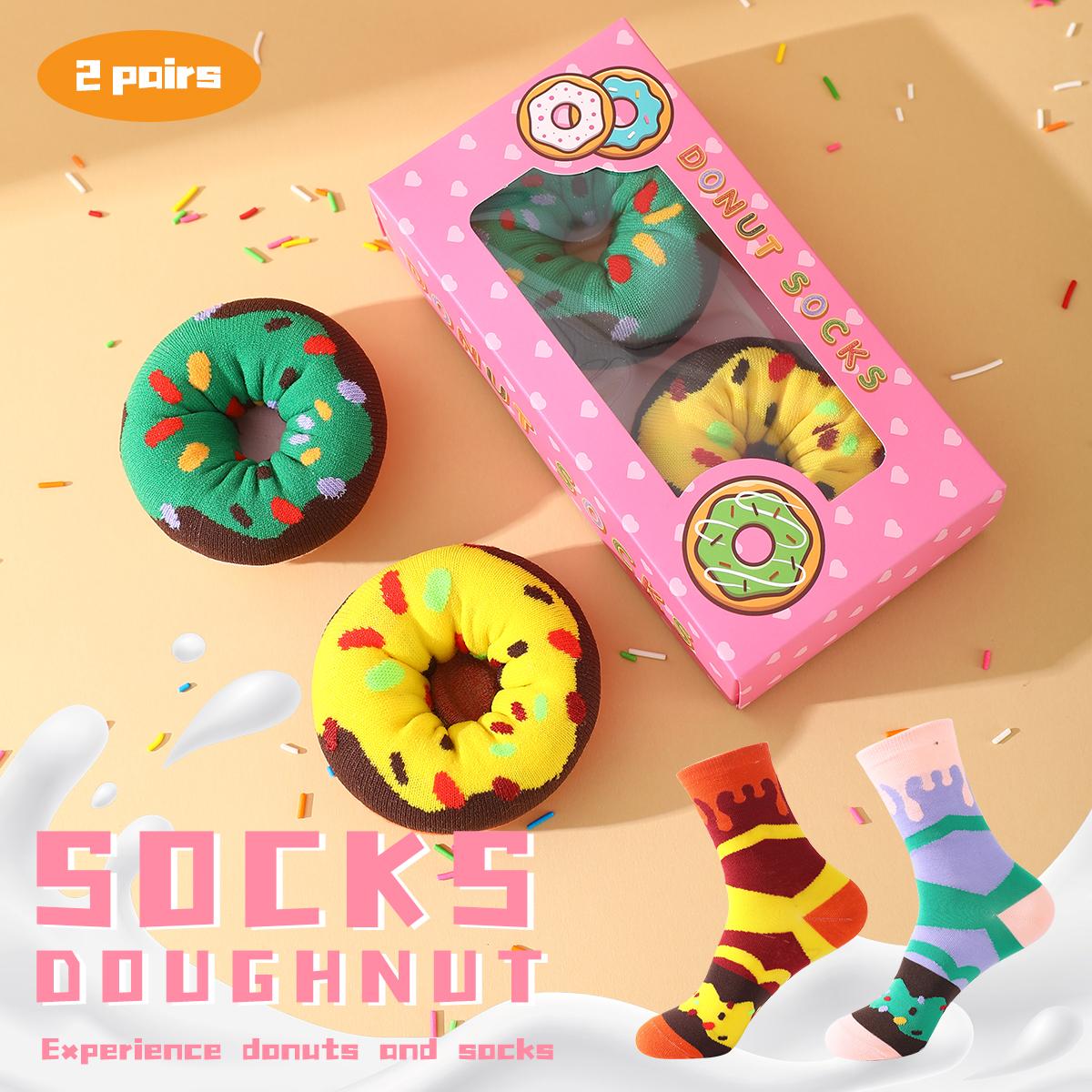 2 пары унисекс носков до середины икры в форме милого пончика, оригинальный и креативный забавный праздничный подарок. One Size
2 пары унисекс носков до середины икры в форме милого пончика, оригинальный и креативный забавный праздничный подарок. One Size