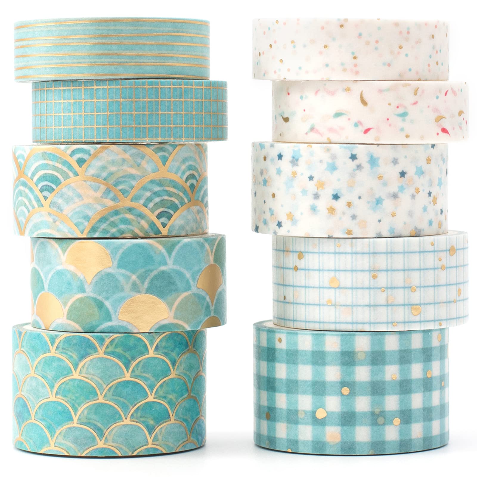 YUBX Masking Set of Creative Washi Tape with Gold Foil Stamping for DIY Gift and Gift Decoration Tape, 10, Crafts, Journals, Planners, Scrapbooks,
YUBX Masking Set of Creative Washi Tape with Gold Foil Stamping for DIY Gift and Gift Decoration Tape, 10, Crafts, Journals, Planners, Scrapbooks,