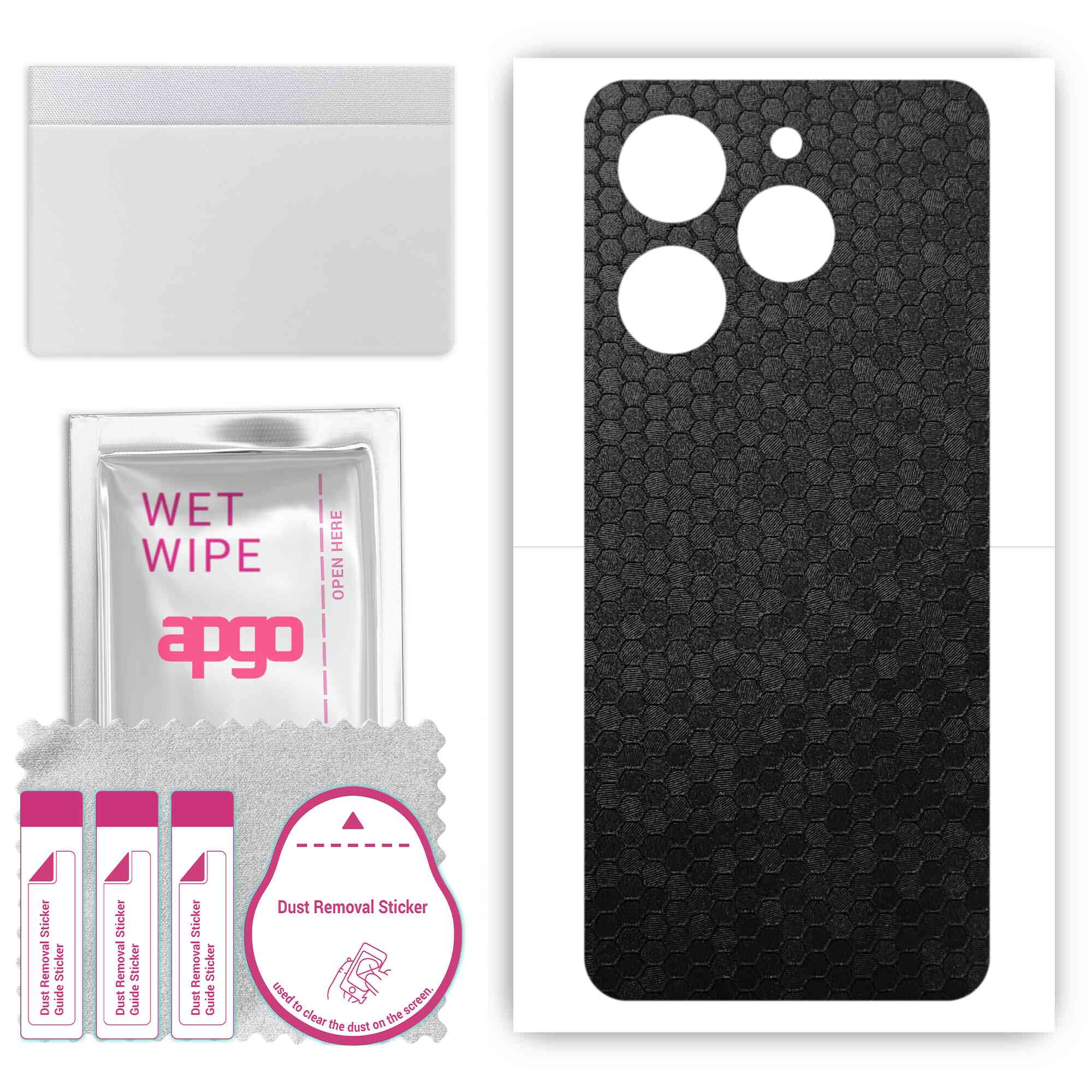 apgo Protective Skin Sticker for the back compatible with Tecno Spark 10 Pro, Wrap Film, Foil, Vinyl - Pattern Black Honeycomb
apgo Protective Skin Sticker for the back compatible with Tecno Spark 10 Pro, Wrap Film, Foil, Vinyl - Pattern Black Honeycomb