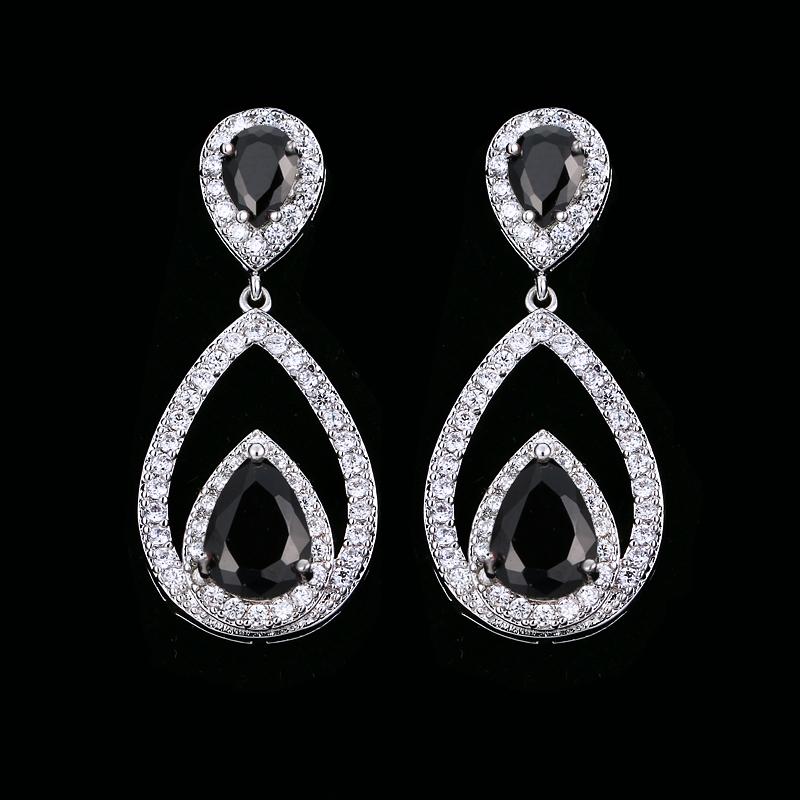 Emmaya, подарок на Новый год, топ с цирконием, павлиний хвост, рождественские большие висячие серьги для женщин, свадебные украшения чёрный