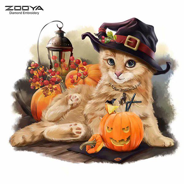 ZOOYA DIY 5D Полный круглый горный хрусталь Хэллоуин Кот Алмазная вышивка Картина Вышивка крестом Домашний декор
ZOOYA DIY 5D Полный круглый горный хрусталь Хэллоуин Кот Алмазная вышивка Картина Вышивка крестом Домашний декор