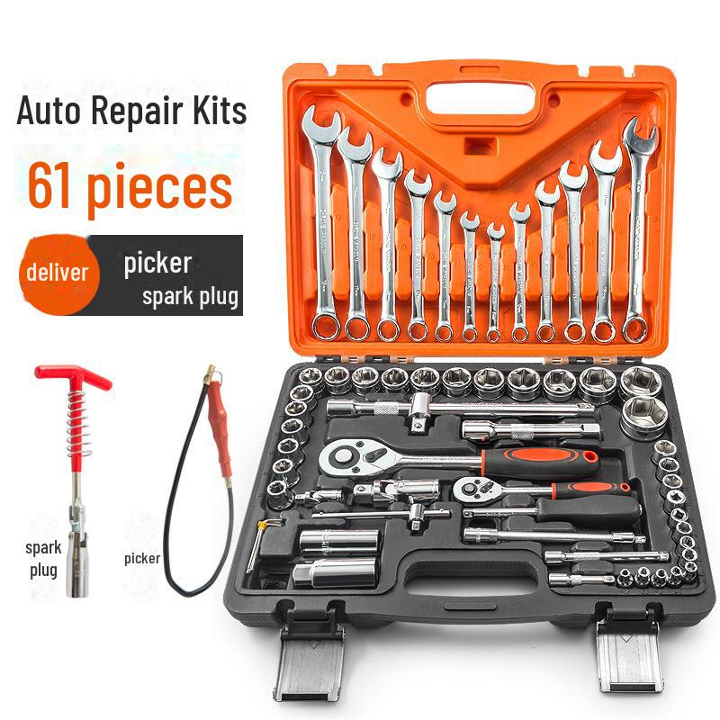 Многофункциональный набор автомобильных инструментов: Снятие шин, гаечный ключ и свечная головка
Многофункциональный набор автомобильных инструментов: Снятие шин, гаечный ключ и свечная головка