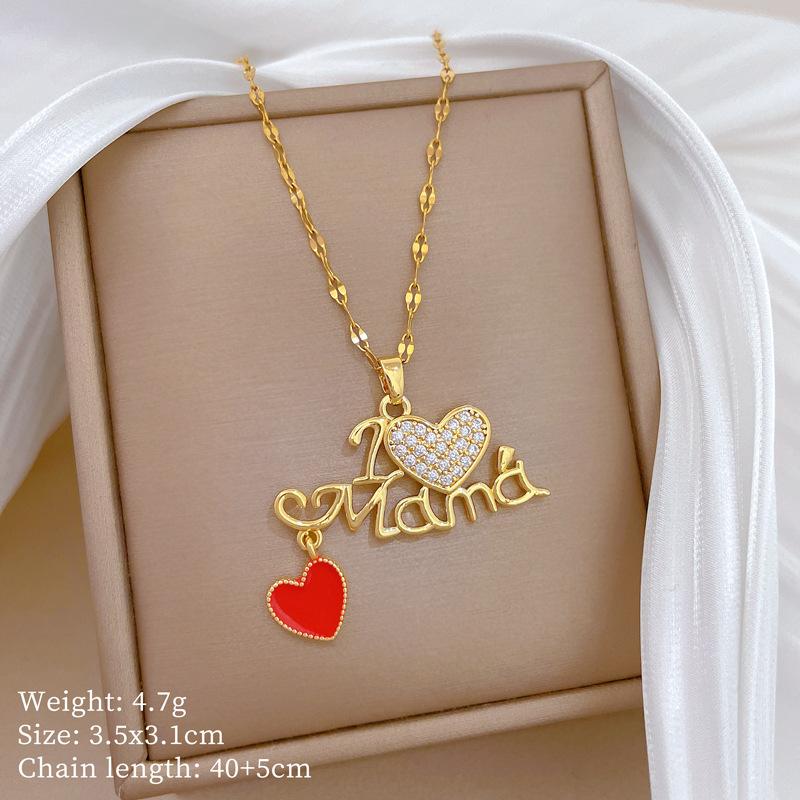 Simple Zircon I Love Mama Letter Pendant Necklace for Women Stainless Steel Chain Jewelry Accessory Mother s Day Birthday Gifts
Simple Zircon I Love Mama Letter Pendant Necklace for Women Stainless Steel Chain Jewelry Accessory Mother s Day Birthday Gifts