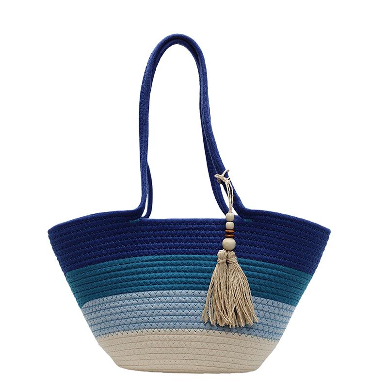 Cott Rope Woven Design Shoulder Tote Bags For Women Striped Big Capacity Summer Beach Shoppers With Tassel 2026 Luxury Handbag 43x24x12cm синий
Cott Rope Woven Design Shoulder Tote Bags For Women Striped Big Capacity Summer Beach Shoppers With Tassel 2026 Luxury Handbag 43x24x12cm синий