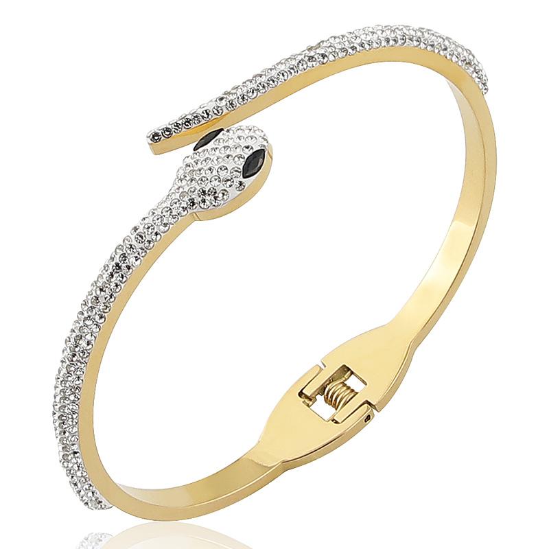 Новые ювелирные изделия из нержавеющей стали Кристалл Симпатичные Змеиные Браслеты Браслет Для Женской Любви 
Новые ювелирные изделия из нержавеющей стали Кристалл Симпатичные Змеиные Браслеты Браслет Для Женской Любви