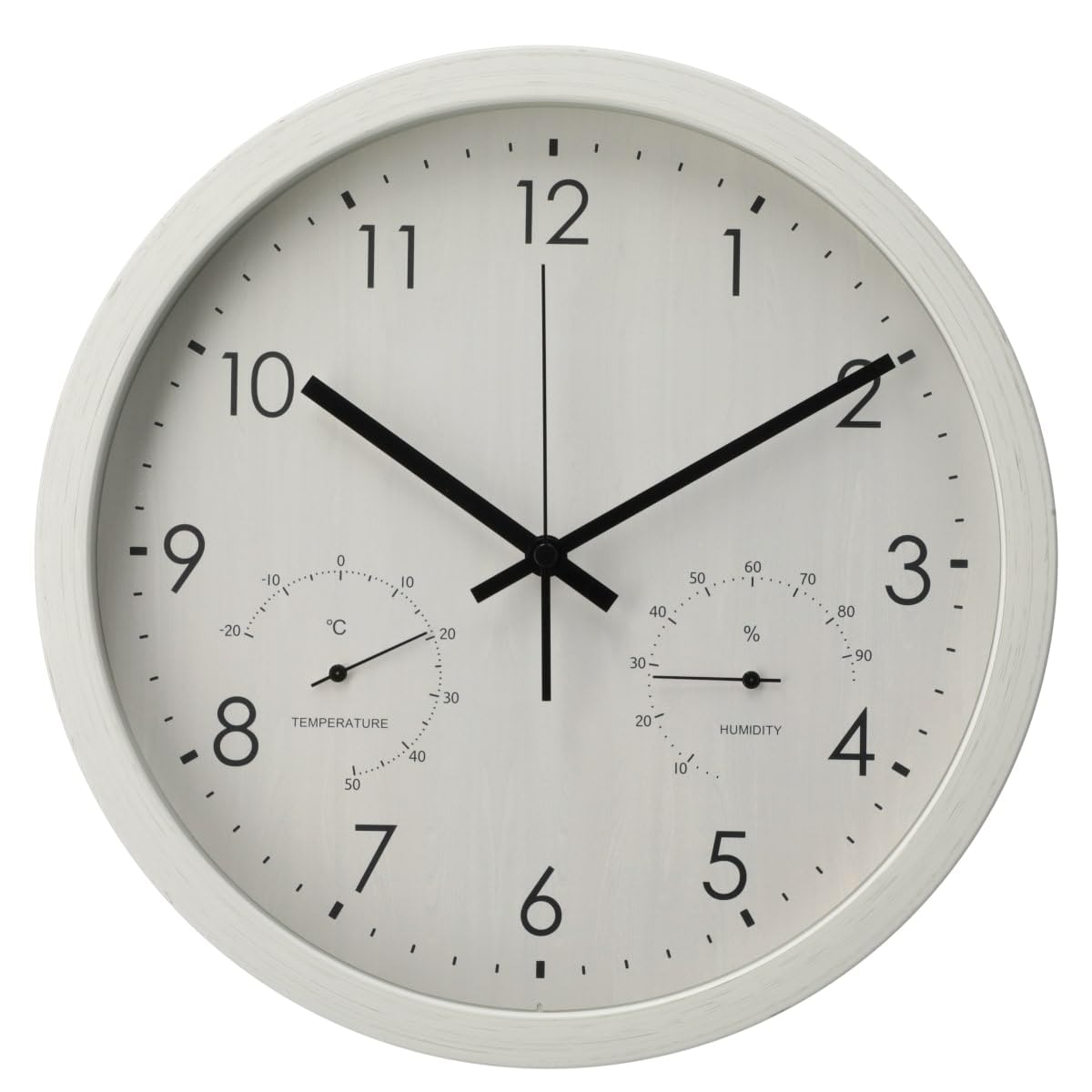 Nitori Deco Home Silent Second Hand с температурой и гигрометром подвесные часы 30QT FR887 White Wash NITORI 5819048 
Nitori Deco Home Silent Second Hand с температурой и гигрометром подвесные часы 30QT FR887 White Wash NITORI 5819048