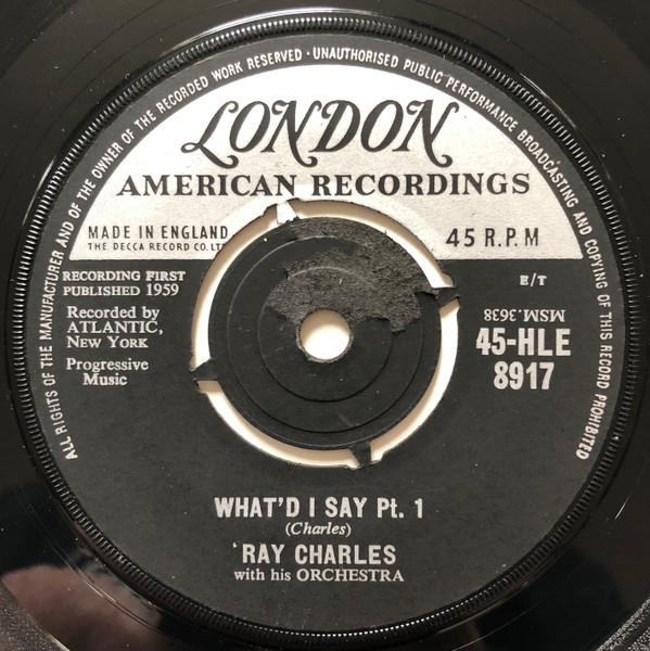 7inch Record RAY CHARLES & HIS ORCHESTRA - What d I Say 45HLE8917 London Records, 1959 UK Soul/Funk Used
7inch Record RAY CHARLES & HIS ORCHESTRA - What d I Say 45HLE8917 London Records, 1959 UK Soul/Funk Used