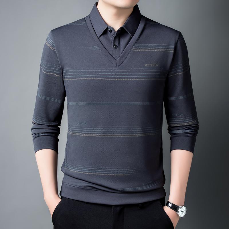 Формальный поддельный комплект из двух частей с принтом контрастного цвета, пуловер, футболка с отложным воротником и длинным рукавом, мужские полосатые топы на весну и осень XXXL темно серый
Формальный поддельный комплект из двух частей с принтом контрастного цвета, пуловер, футболка с отложным воротником и длинным рукавом, мужские полосатые топы на весну и осень XXXL темно серый