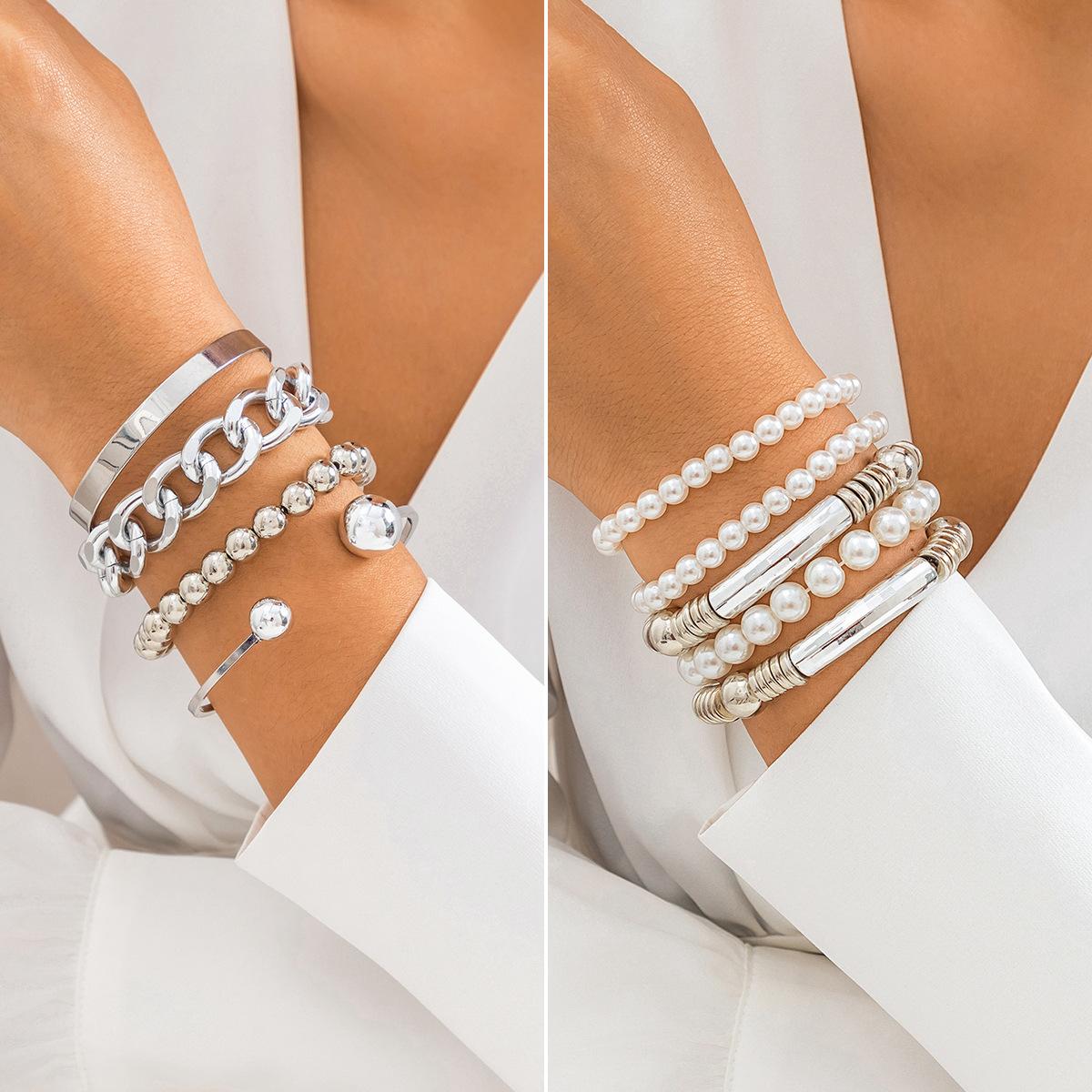 Exaggerated cyber style multi-layer round beads stacked wearing jewelry temperament niche personality imitation pearl set bracelet See Details/Specifications
Exaggerated cyber style multi-layer round beads stacked wearing jewelry temperament niche personality imitation pearl set bracelet See Details/Specifications