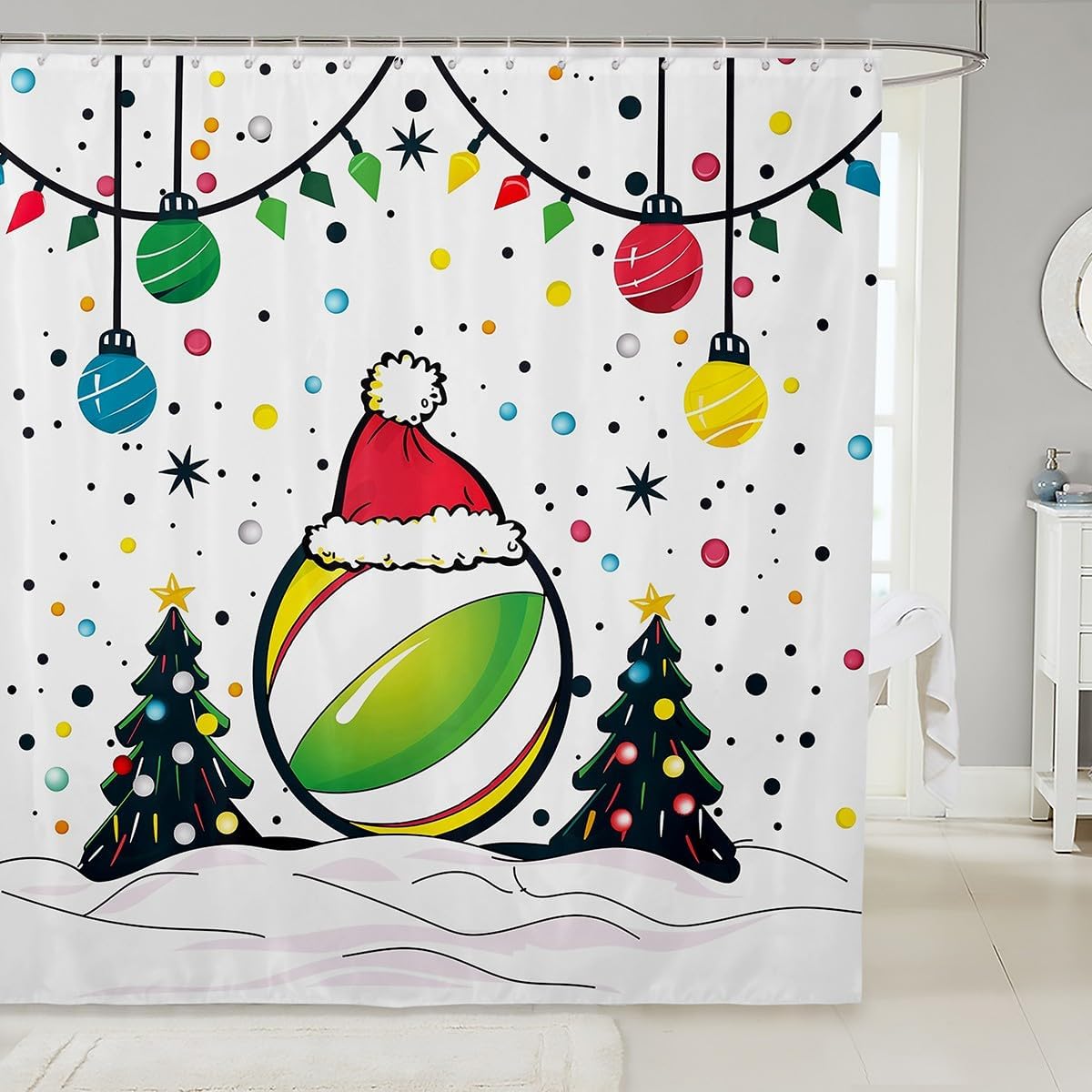 Christmas Ball Pickleball Shower Curtain With Xmas Tree Decorations, Waterproof Merry Holiday Bathroom Decor For Sports Theme W60H190(CM)-1 Pcs
Christmas Ball Pickleball Shower Curtain With Xmas Tree Decorations, Waterproof Merry Holiday Bathroom Decor For Sports Theme W60H190(CM)-1 Pcs