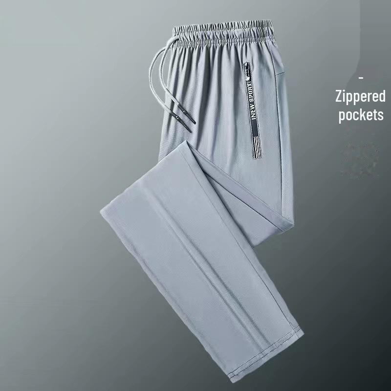 Чоловічі літні тонкі дихаючі повсякденні спортивні штани Ice Silk прямого крою з кишенями на блискавці та манжетами. K26 straight tube, M світло-сірий колір
Чоловічі літні тонкі дихаючі повсякденні спортивні штани Ice Silk прямого крою з кишенями на блискавці та манжетами. K26 straight tube, M світло-сірий колір