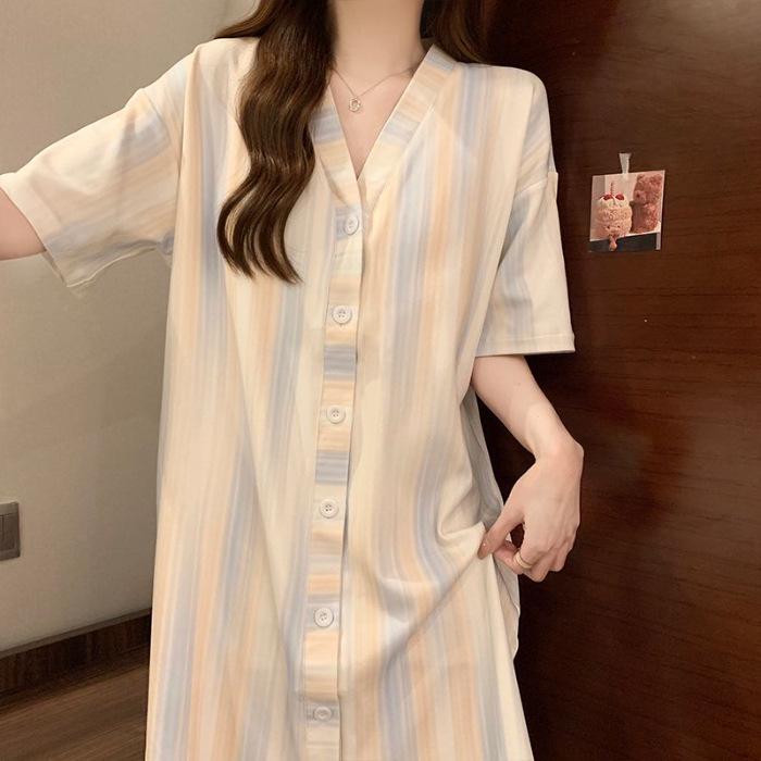 Women s Short Sleeve Mid-Length Summer Nightgown Cardigan - No Padding, Pure Imitation Cotton, One Size. One Size
Women s Short Sleeve Mid-Length Summer Nightgown Cardigan - No Padding, Pure Imitation Cotton, One Size. One Size