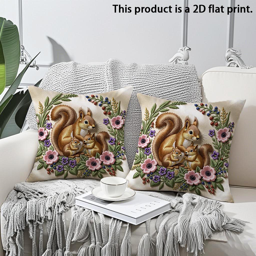 2pcs Vintage Squirrel Family Floral Throw Pillow Covers,Soft Decorative Square Cushion Cases for Sofa Bedroom Living Room 45x45cm-2pcs
2pcs Vintage Squirrel Family Floral Throw Pillow Covers,Soft Decorative Square Cushion Cases for Sofa Bedroom Living Room 45x45cm-2pcs