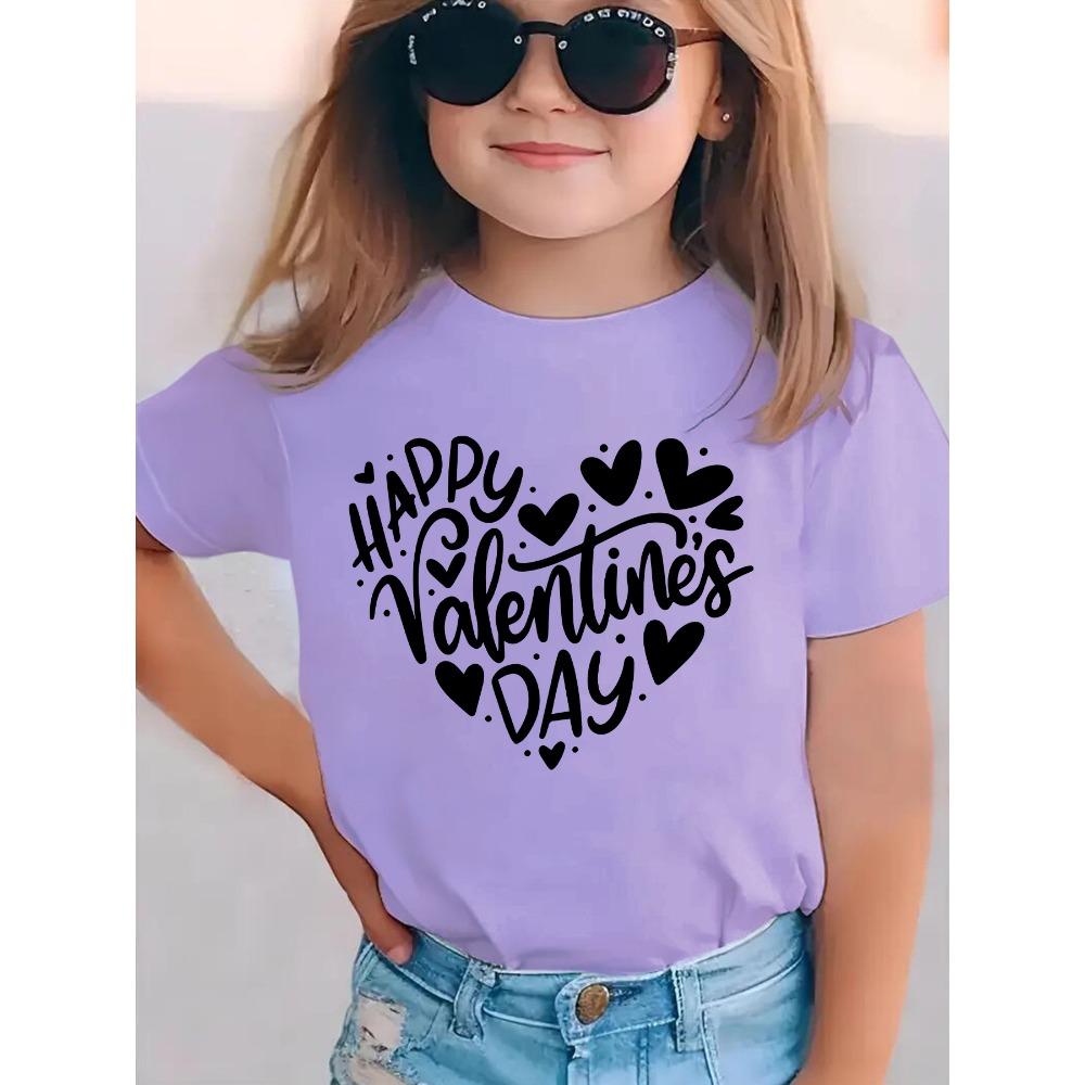 Summer fashion girls short-sleeved T-shirt with love cartoon pattern printed casual versatile top 160
Summer fashion girls short-sleeved T-shirt with love cartoon pattern printed casual versatile top 160