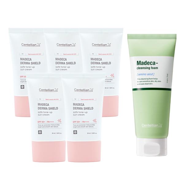 CENTELLIAN24 Madeca Dermashield Tone-Up Sunscreen 50ml x 5 + Madeca Amino Acid Cleansing Foam 160g
CENTELLIAN24 Madeca Dermashield Tone-Up Sunscreen 50ml x 5 + Madeca Amino Acid Cleansing Foam 160g