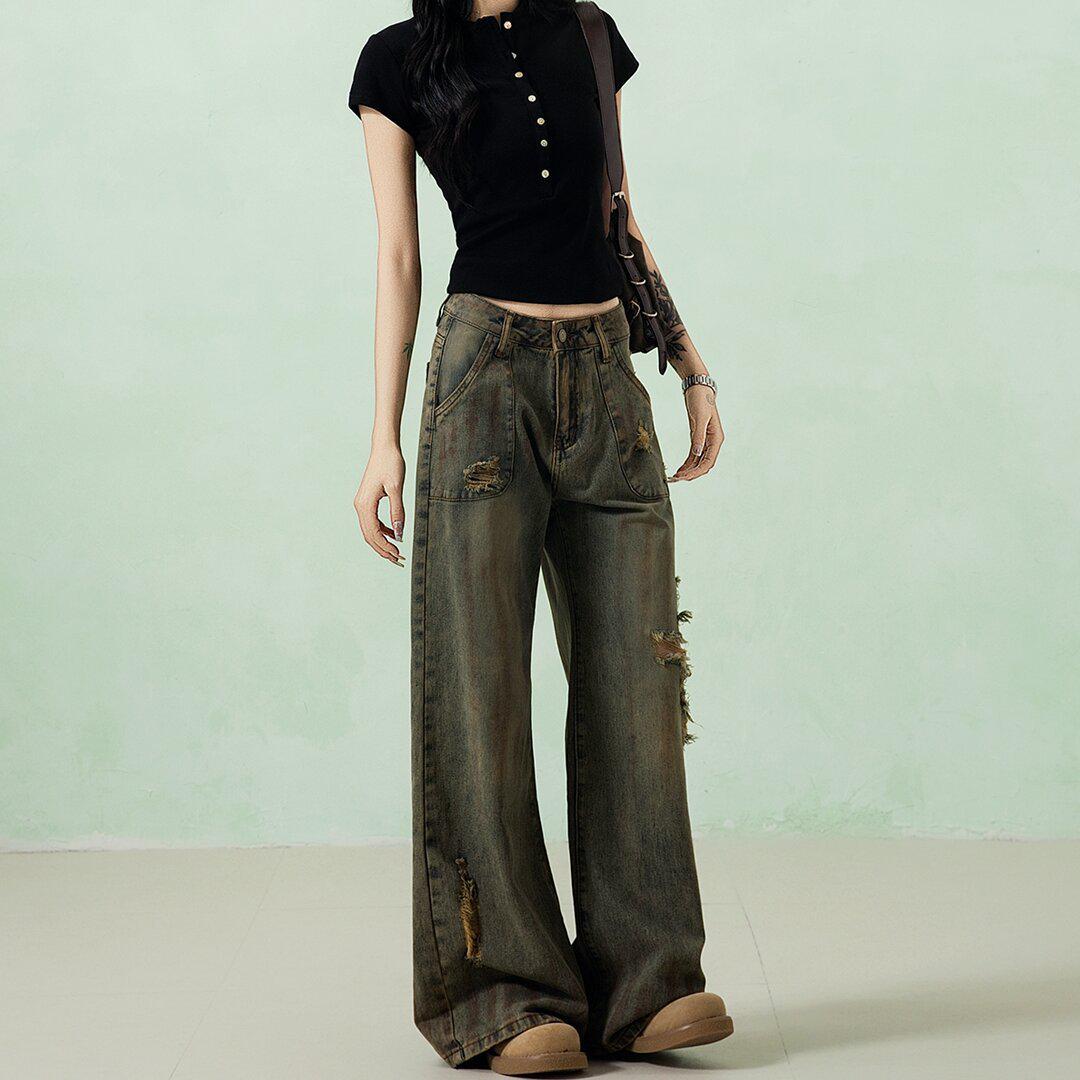 2026 Spring Chic Distressed Wide-Leg Jeans for Women 4X Large синий
2026 Spring Chic Distressed Wide-Leg Jeans for Women 4X Large синий