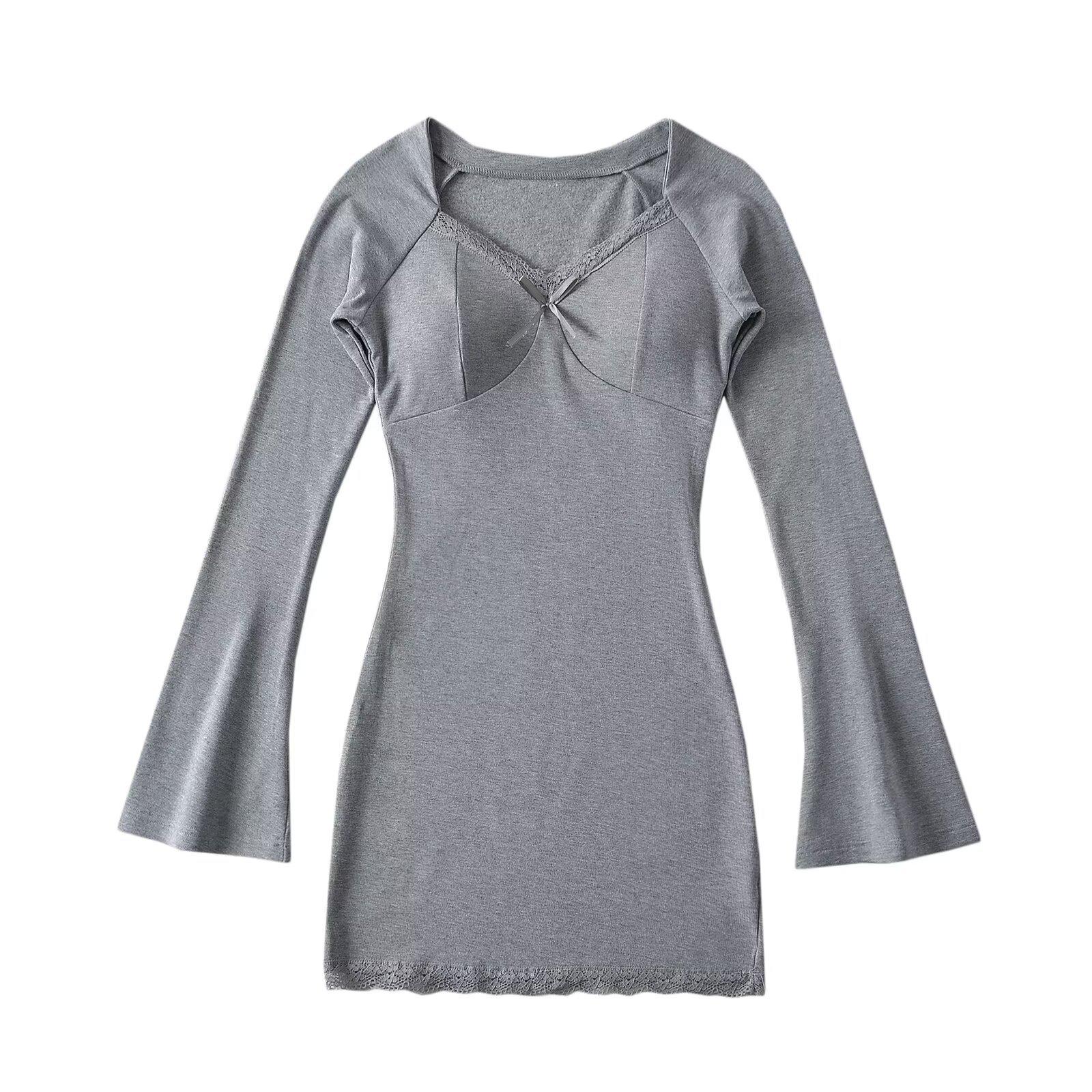 YPFF Trendy Women s Lace Long Sleeve Bell Dress - Sexy Slim-Fit Short Skirt Style One Size сірий колір
YPFF Trendy Women s Lace Long Sleeve Bell Dress - Sexy Slim-Fit Short Skirt Style One Size сірий колір