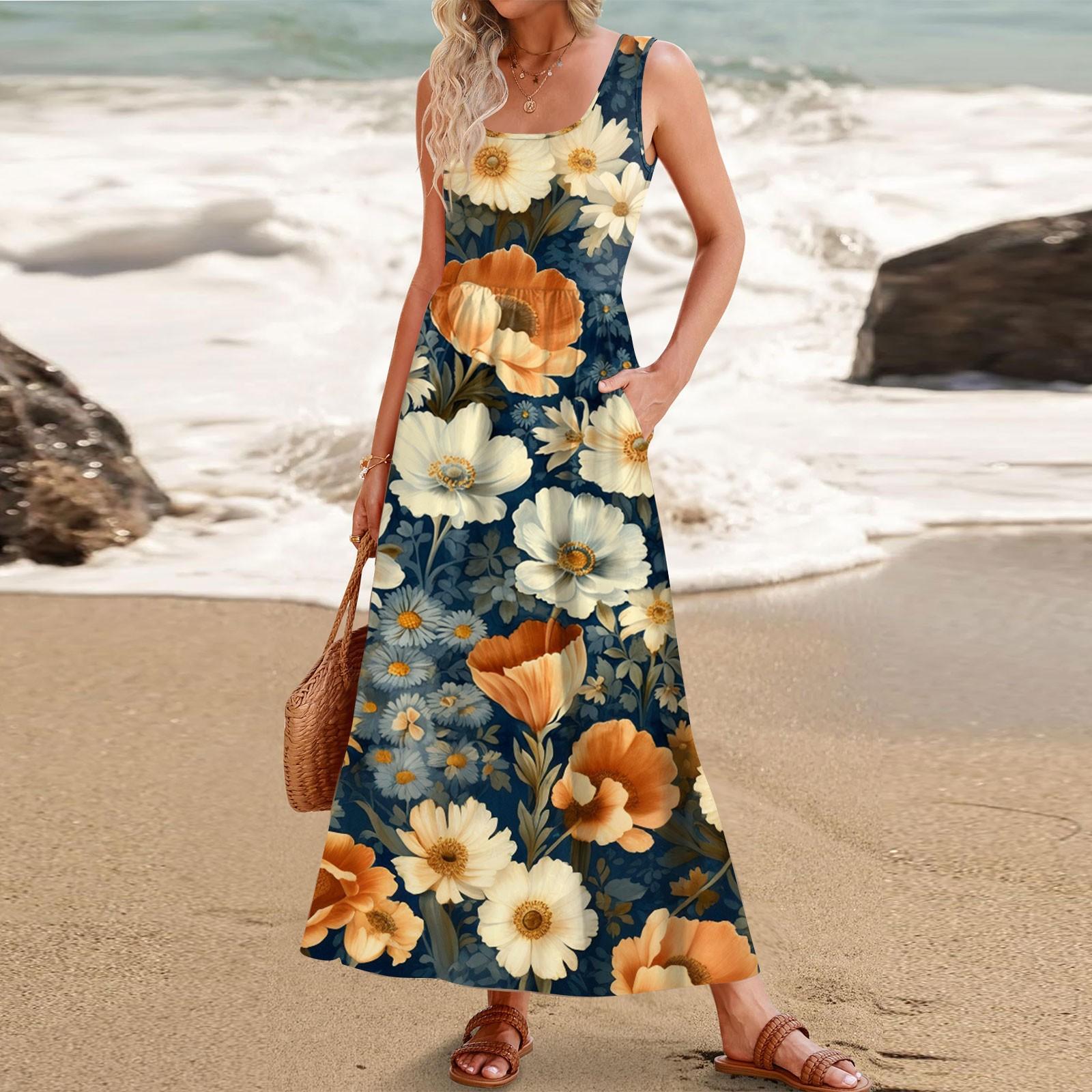 Женское летнее платье макси 2024, повседневное платье без рукавов с цветочным принтом и квадратным вырезом, струящиеся длинные пляжные элегантные сарафаны на бретелях с карманами XL белый
Женское летнее платье макси 2024, повседневное платье без рукавов с цветочным принтом и квадратным вырезом, струящиеся длинные пляжные элегантные сарафаны на бретелях с карманами XL белый