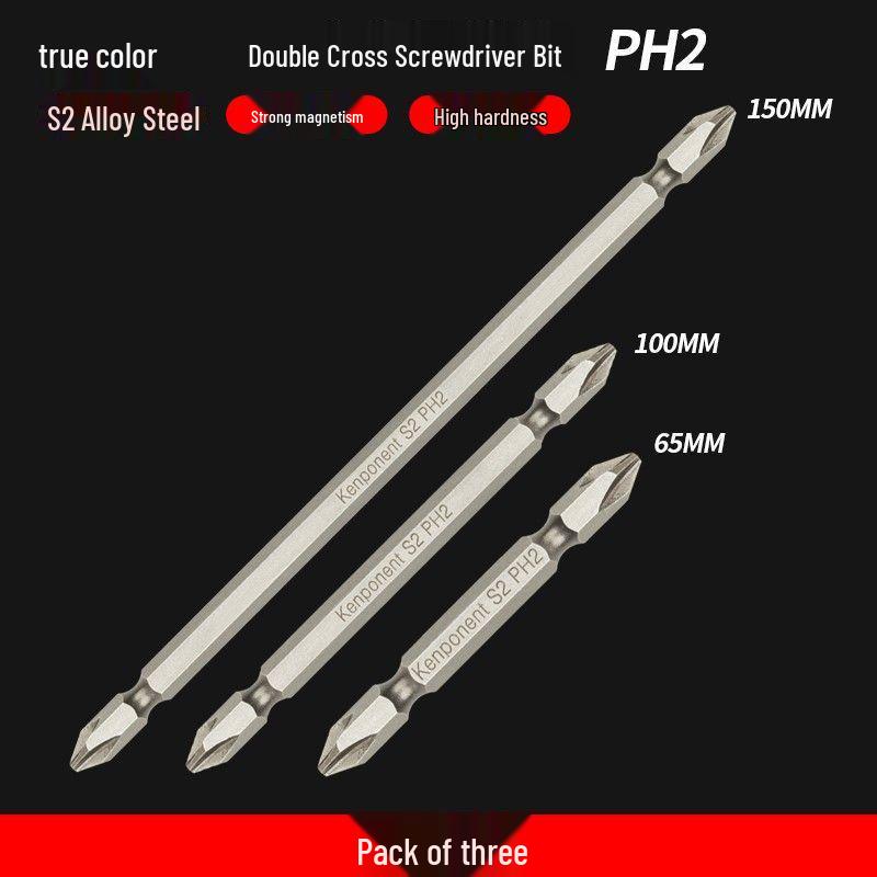 S2 Alloy Steel Double-ended Slotted Phillips High-Hardness Magnetic Screwdriver Bit for Electric Drills
S2 Alloy Steel Double-ended Slotted Phillips High-Hardness Magnetic Screwdriver Bit for Electric Drills