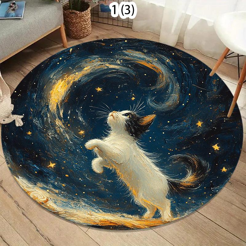 Cute Starry Night Cat Round Soft Area Rug Washable Non-Slip Indoor Floor Mat for Pet Lover Bedroom Living Room Home Decor 80cm x 80cm
Cute Starry Night Cat Round Soft Area Rug Washable Non-Slip Indoor Floor Mat for Pet Lover Bedroom Living Room Home Decor 80cm x 80cm