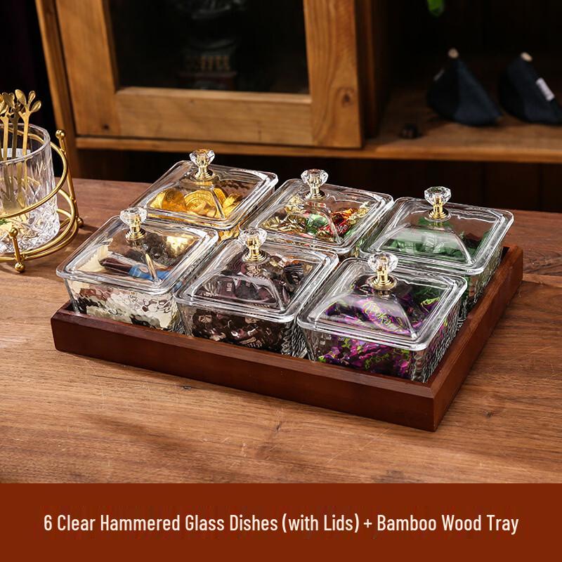Ruhan Luxury Hammered Glass Fruit Plate Set with Bamboo Tray
Ruhan Luxury Hammered Glass Fruit Plate Set with Bamboo Tray