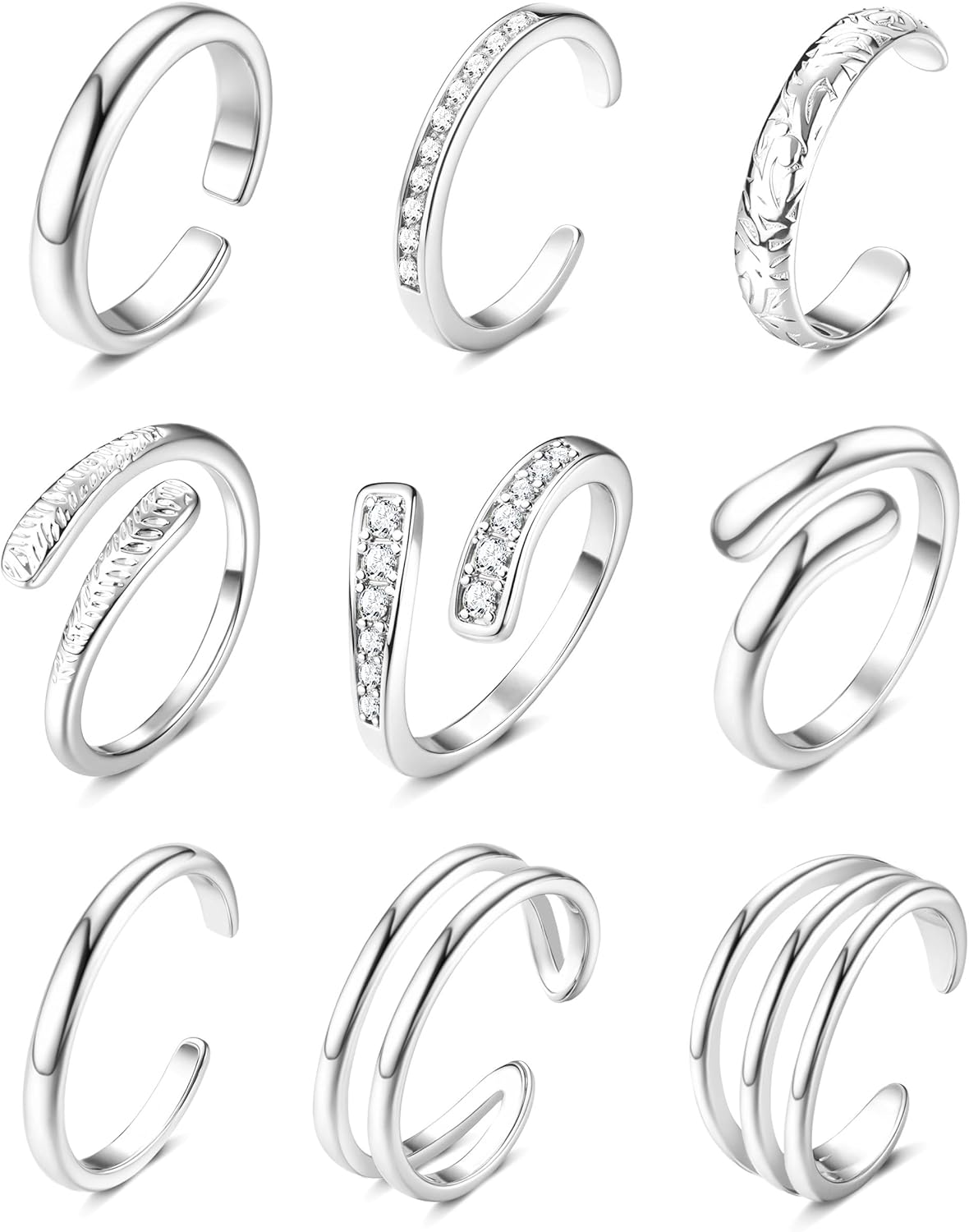 Bobisty Toe Rings Set for Women 14K Gold Plated Simple Hug CZ Triple Band Rings Adjustable Toe Rings Summer Beach Foot Jewelry
Bobisty Toe Rings Set for Women 14K Gold Plated Simple Hug CZ Triple Band Rings Adjustable Toe Rings Summer Beach Foot Jewelry