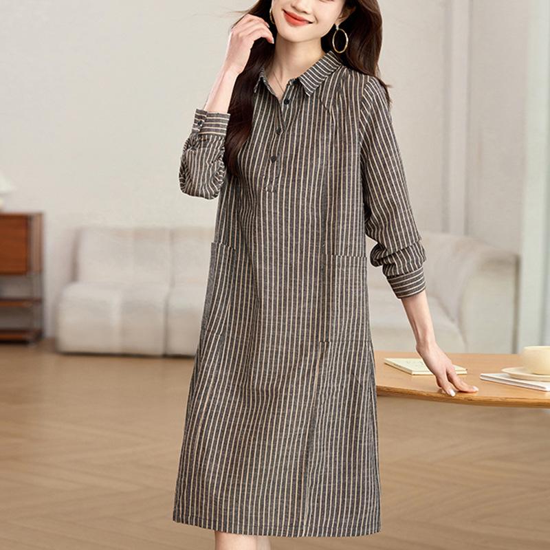Women s Long Sleeve Striped Cotton Linen Shirt Dress - Comfortable, Fashionable Loose Fit for Spring 2025 M
Women s Long Sleeve Striped Cotton Linen Shirt Dress - Comfortable, Fashionable Loose Fit for Spring 2025 M