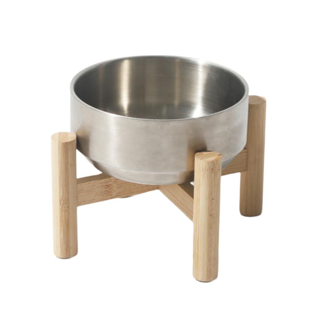 Wooden Stand Stainless Steel Dog Bowl Tilt-proof Dog Water Bowl Pet Feeder for Puppy Dog Cats 500ml
Wooden Stand Stainless Steel Dog Bowl Tilt-proof Dog Water Bowl Pet Feeder for Puppy Dog Cats 500ml