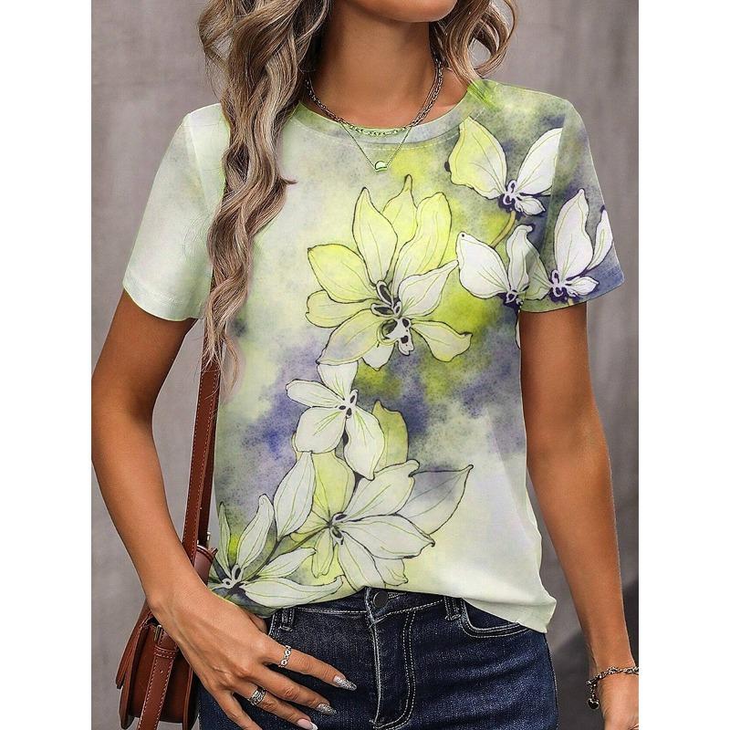 Женская футболка с цветочным принтом, винтажная классика, повседневная, с коротким рукавом, круглым вырезом, обычные топы, повседневные, выходные, с принтом, желтый, синий, фиолетовый, зеленый, серый, лето 3XL
Женская футболка с цветочным принтом, винтажная классика, повседневная, с коротким рукавом, круглым вырезом, обычные топы, повседневные, выходные, с принтом, желтый, синий, фиолетовый, зеленый, серый, лето 3XL