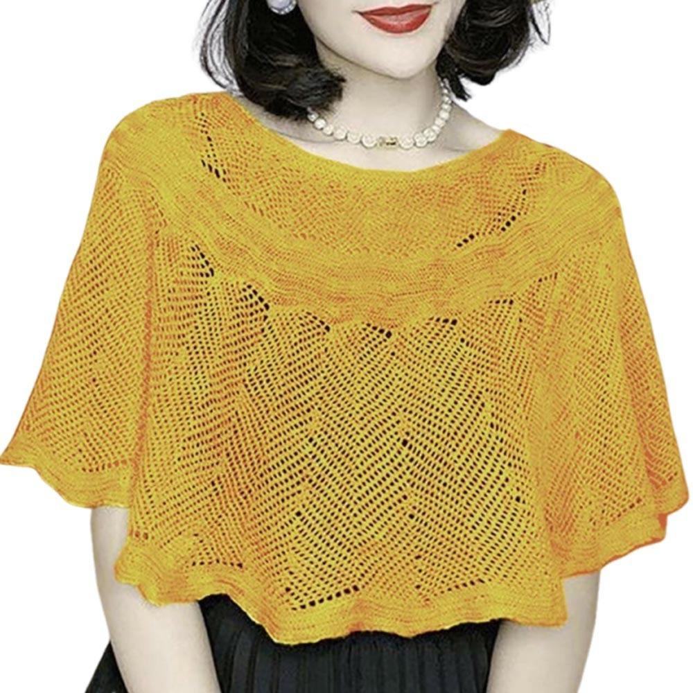 Solid Color Knitted Shawl Hollow Design Cheongsam Outerwear Fashion Warm Scarves Spring Autumn жовтий
Solid Color Knitted Shawl Hollow Design Cheongsam Outerwear Fashion Warm Scarves Spring Autumn жовтий