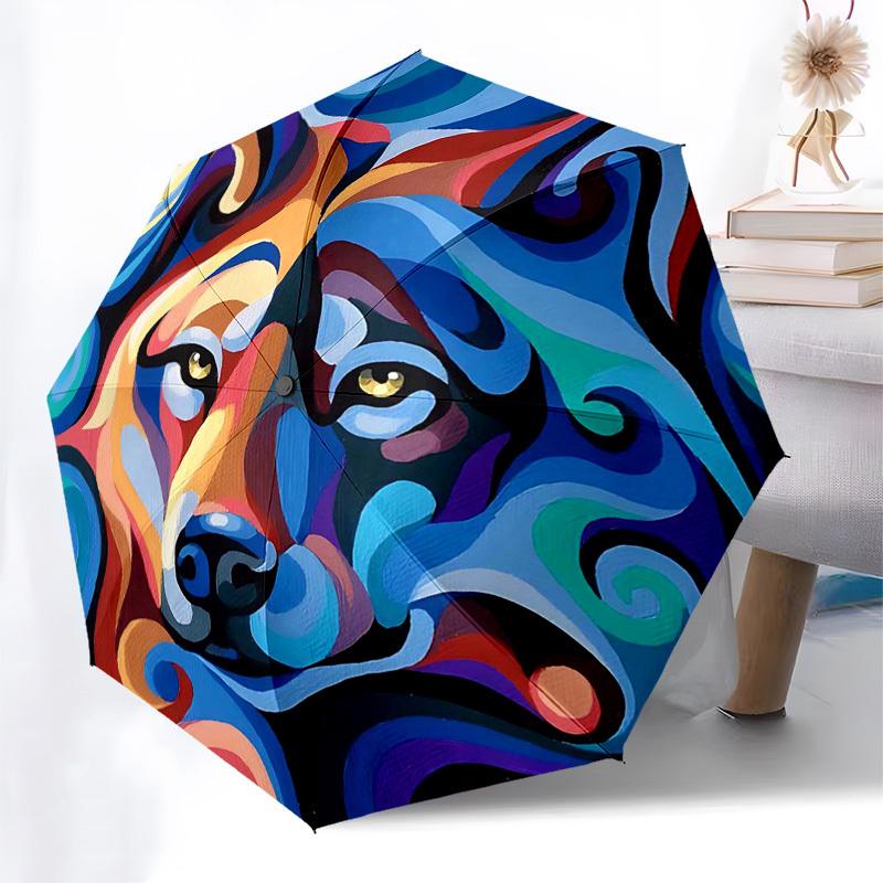 1pc Colorful Wolf Face Art Automatic Folding Umbrella - Portable 3-Fold Design, 8-Rib Iron Frame Outdoor Umbrella, Ideal Gift for Fans, Travelers, Dai
1pc Colorful Wolf Face Art Automatic Folding Umbrella - Portable 3-Fold Design, 8-Rib Iron Frame Outdoor Umbrella, Ideal Gift for Fans, Travelers, Dai