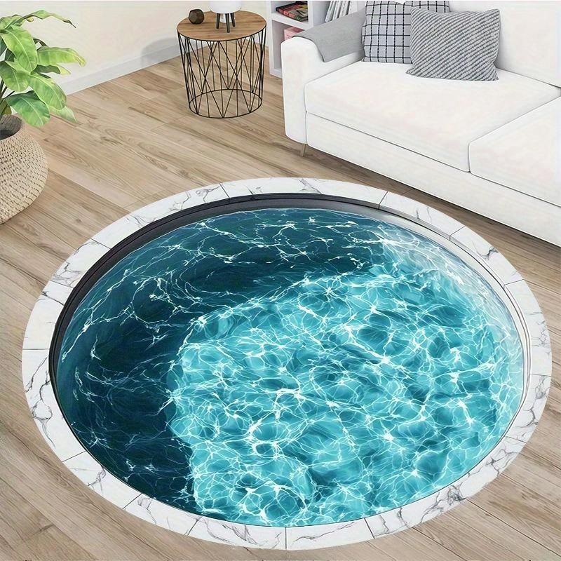 Circular 3D Pool with Realistic Visual Effects Carpet Mat for Home Decoration Marble Blue Anti Slip Mat Living Room Carpet 80cmx80cm
Circular 3D Pool with Realistic Visual Effects Carpet Mat for Home Decoration Marble Blue Anti Slip Mat Living Room Carpet 80cmx80cm