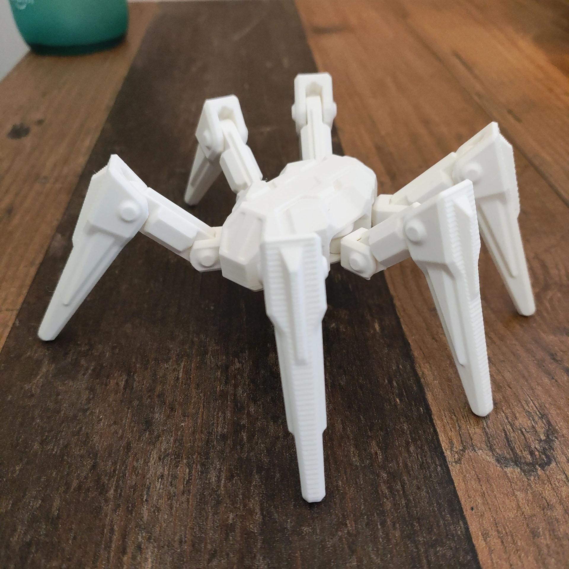 3D printed spider model with six legs, free movement of joints, creative collection of desktop decoration animal models
3D printed spider model with six legs, free movement of joints, creative collection of desktop decoration animal models
