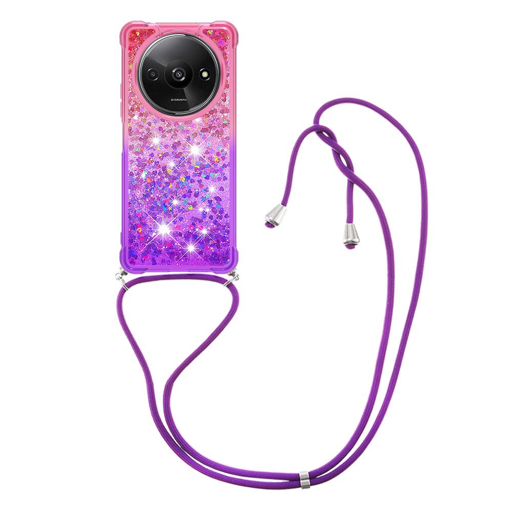 For Xiaomi Redmi A3 4G/Poco C61 4G TPU Case Gradiant Quicksand Shockproof Cover with Lanyard Pink+Purple
For Xiaomi Redmi A3 4G/Poco C61 4G TPU Case Gradiant Quicksand Shockproof Cover with Lanyard Pink+Purple