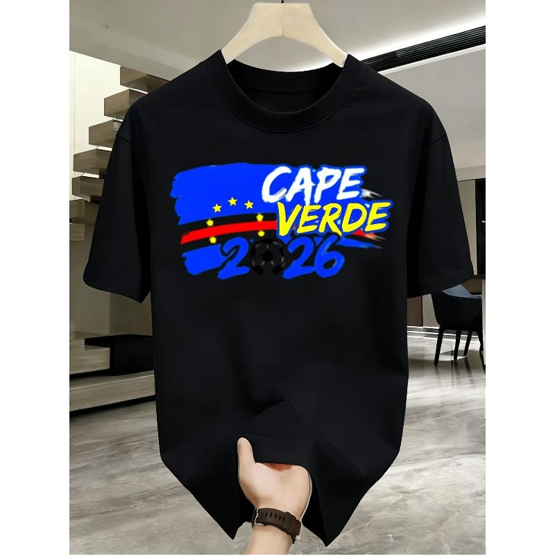 European sizes Men s Cape Verde National Football T-Shirt - Cape Verdean Flag & Star Print Short Sleeve Shirt 4XL
European sizes Men s Cape Verde National Football T-Shirt - Cape Verdean Flag & Star Print Short Sleeve Shirt 4XL
