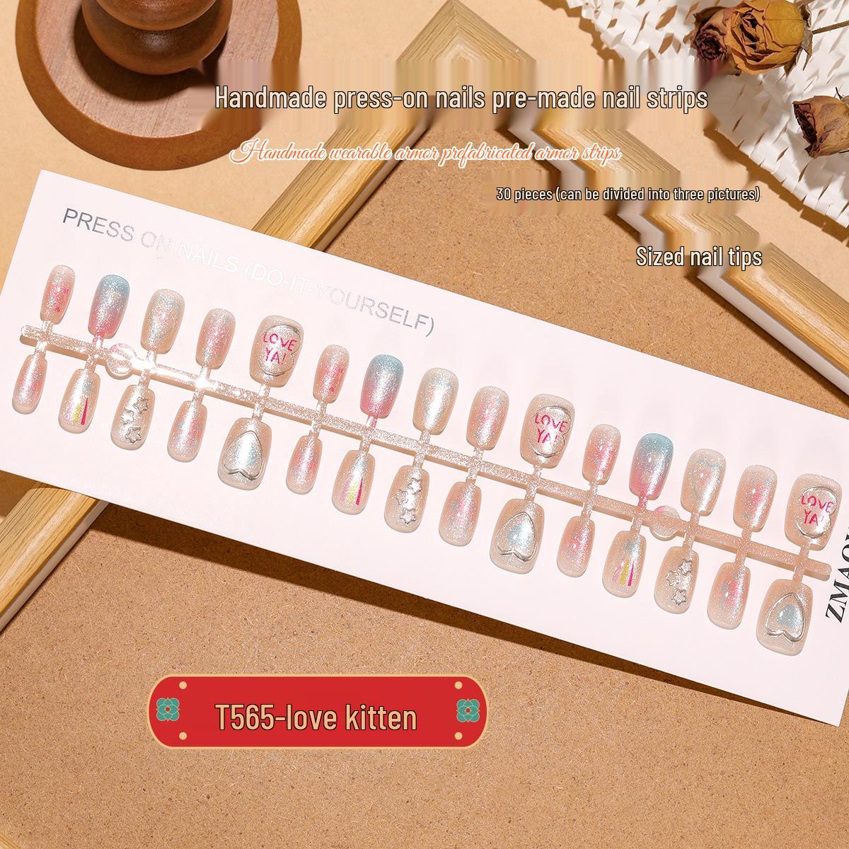 Love Kitten Quicksand Silver Heart Cat Eye Glitter Press-On Nail Tips Full Strip M/M/M
Love Kitten Quicksand Silver Heart Cat Eye Glitter Press-On Nail Tips Full Strip M/M/M