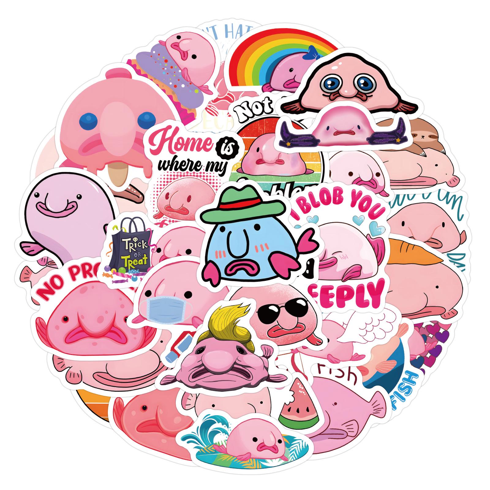 60 Cute Blobfish Animal Stickers - Waterproof for Suitcases, Notebooks, Scooters, and Water Bottles
60 Cute Blobfish Animal Stickers - Waterproof for Suitcases, Notebooks, Scooters, and Water Bottles