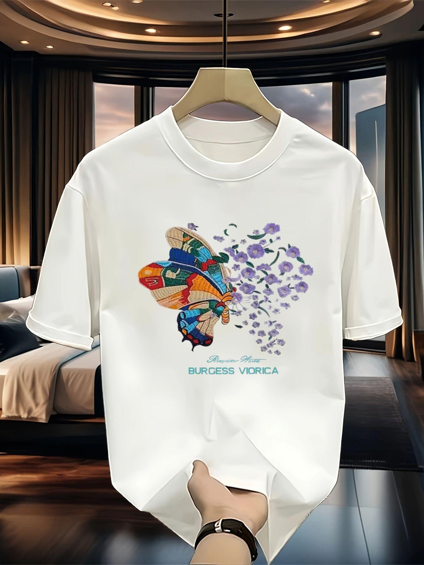 Vibrant Butterfly Flower Design T-Shirt - Relaxed Fit Short Sleeve Top, Light And Airy for Summer - Ideal Present for Art Aficionados, Fashion Lovers, 5XL різнокольоровий
Vibrant Butterfly Flower Design T-Shirt - Relaxed Fit Short Sleeve Top, Light And Airy for Summer - Ideal Present for Art Aficionados, Fashion Lovers, 5XL різнокольоровий