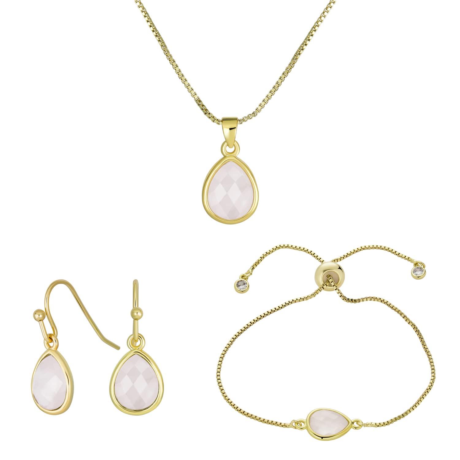 Delicate Faceted Dusty Pink Rose Quartz Incised Briolette Tears Pear Drop 3 Piece Jewelry Set Drop Earrings Bolo Bracelet Pendant 18K Yellow Gold
Delicate Faceted Dusty Pink Rose Quartz Incised Briolette Tears Pear Drop 3 Piece Jewelry Set Drop Earrings Bolo Bracelet Pendant 18K Yellow Gold