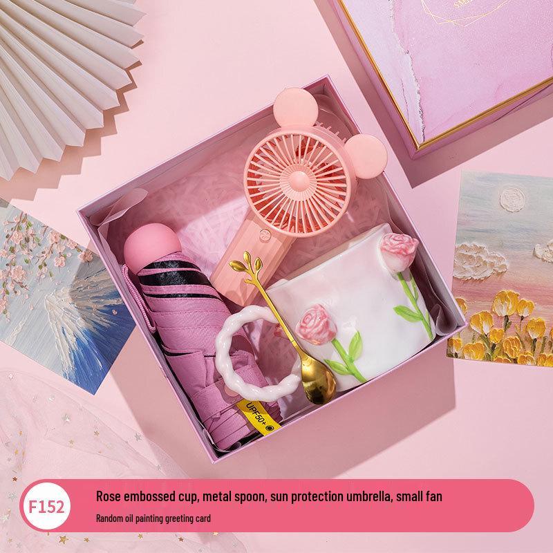 Women s Day Ceramic Mug Gift Set with Umbrella and Fan
Women s Day Ceramic Mug Gift Set with Umbrella and Fan