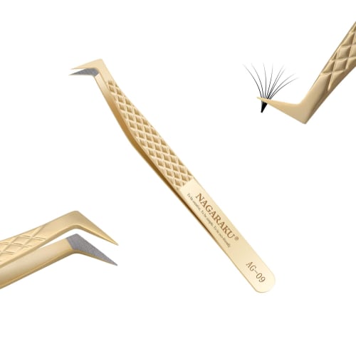 NAGARAKU Eyelash Extension Tweezers, Straight, Curved, Angled, Long Tip, Volume Cluster, Lightweight, Stainless Steel, Precision Tweezers (AG-09)
NAGARAKU Eyelash Extension Tweezers, Straight, Curved, Angled, Long Tip, Volume Cluster, Lightweight, Stainless Steel, Precision Tweezers (AG-09)