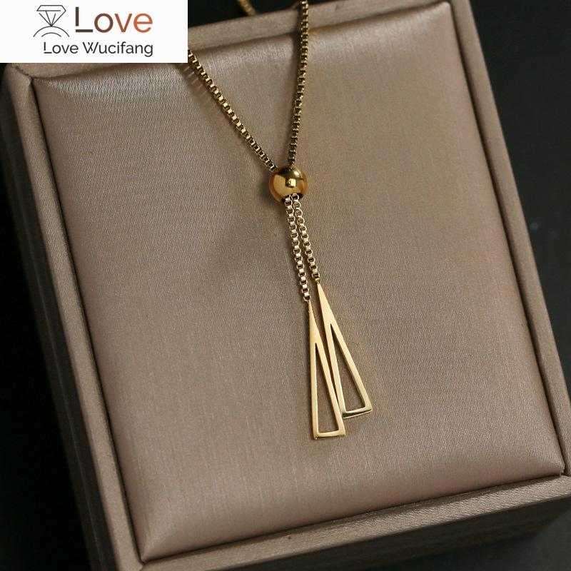 Stainless Steel Tassel Triangular Necklace For Women Adjustable Chain Trend Romantic Party Gift Fashion Jewelry
Stainless Steel Tassel Triangular Necklace For Women Adjustable Chain Trend Romantic Party Gift Fashion Jewelry