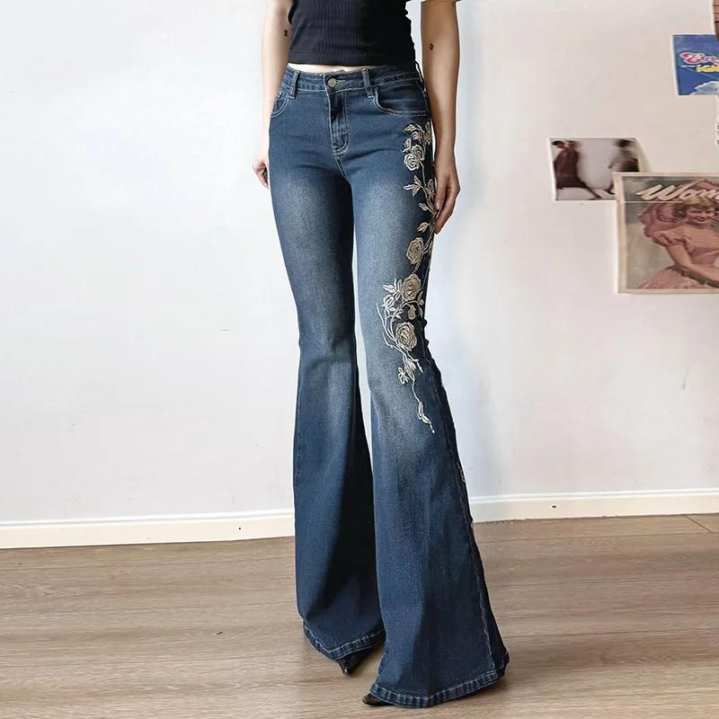 Retro Y2k Jeans Baggy Floral Embroidery Jeans Women Vintage Low Rise Flared Denim Pants High Street Basic Trousers L синій
Retro Y2k Jeans Baggy Floral Embroidery Jeans Women Vintage Low Rise Flared Denim Pants High Street Basic Trousers L синій