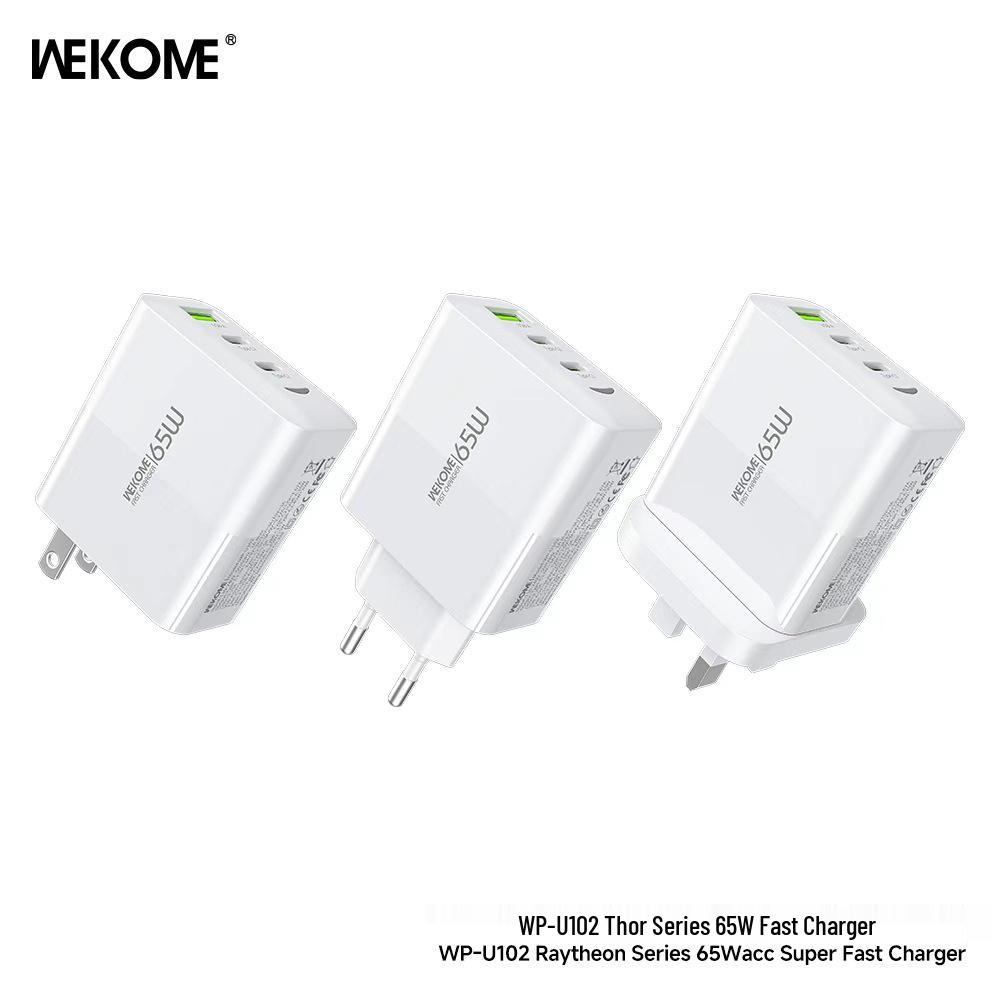 Wekome Thor 65W GaN Charger, 2 USB-C & 1 USB-A Ports, Compatible with US/UK/EU, Fast Charging Adapter WP-U102 US Standard білий
Wekome Thor 65W GaN Charger, 2 USB-C & 1 USB-A Ports, Compatible with US/UK/EU, Fast Charging Adapter WP-U102 US Standard білий