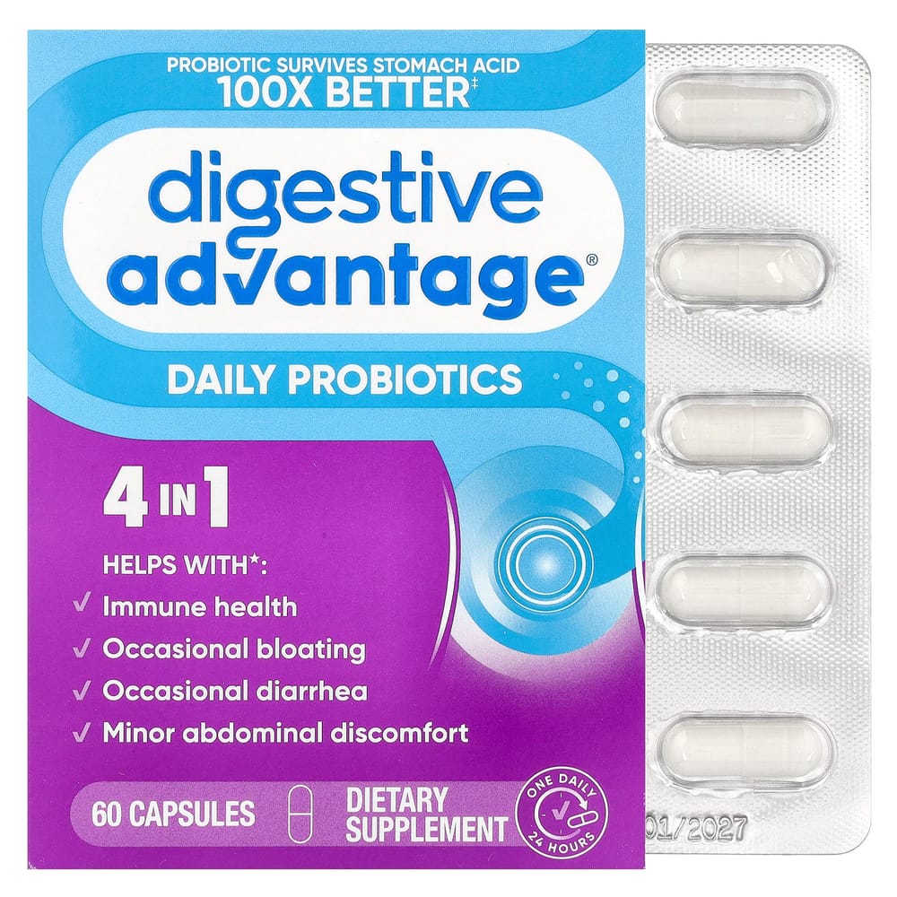 Schiff Digestive Advantage Daily Probiotic Capsules 60 Counts 60 pcs - 1 ea
Schiff Digestive Advantage Daily Probiotic Capsules 60 Counts 60 pcs - 1 ea